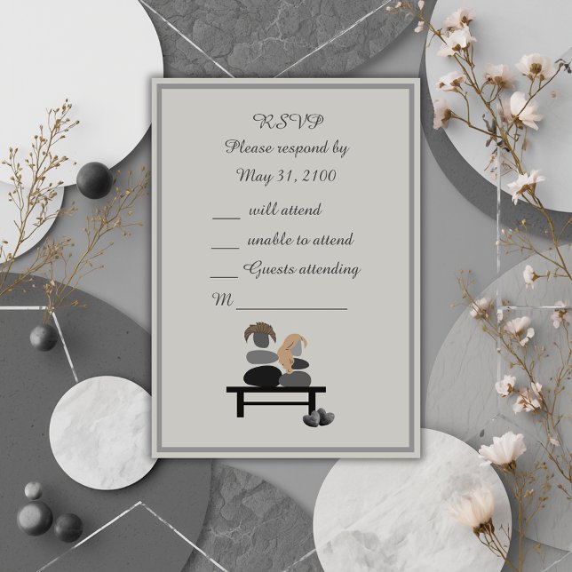 Eternal Stone couple Boho wedding  RSVP Card (Creator Uploaded)