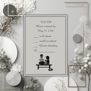 Eternal Stone couple Boho wedding  RSVP Card