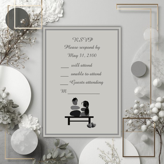 Eternal Stone couple Boho wedding  RSVP Card (Creator Uploaded)