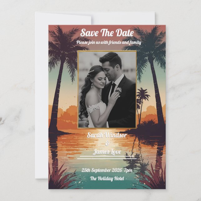 Eternal Sunset Personal Photo Wedding Invitation (Front)