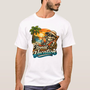 Eternal Vacation – Tropical Skeleton Basic T-Shirt