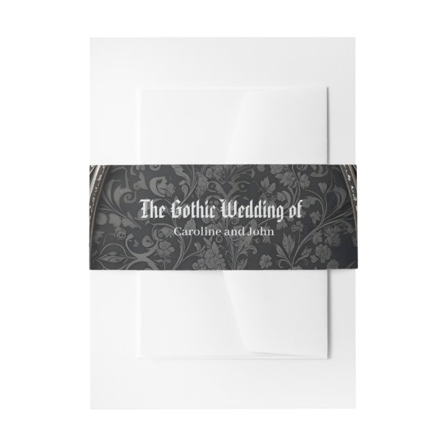 Eternal Vows Beneath Midnight Wings.  Invitation Belly Band (Front Example)