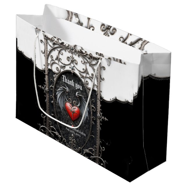 Eternal Vows Beneath Midnight Wings.  Large Gift Bag (Front Angled)