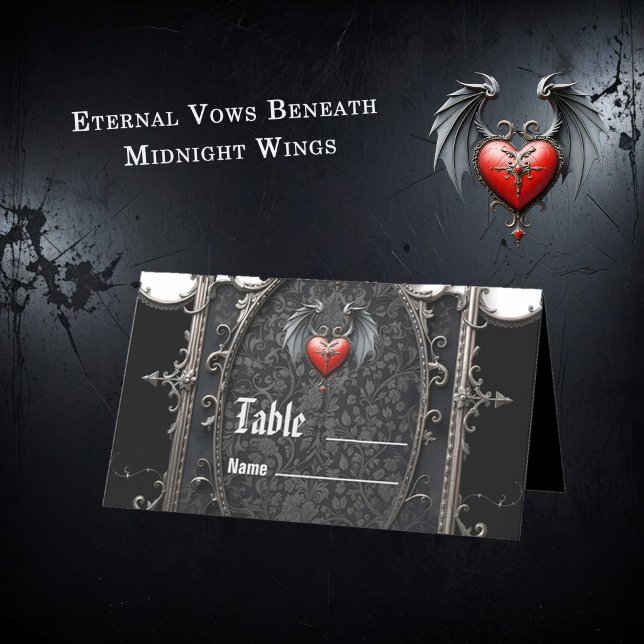 Eternal Vows Beneath Midnight Wings.  Place Card (Creator Uploaded)