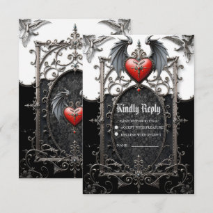 Eternal Vows Beneath Midnight Wings. RSVP Card