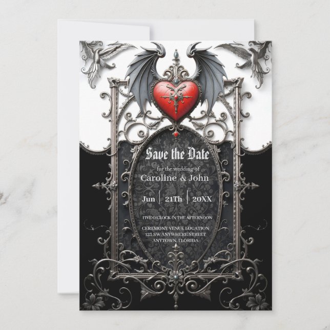 Eternal Vows Beneath Midnight Wings.  Save The Date (Front)