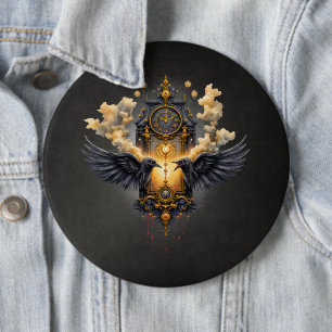 Eternal Witnesses – Clock of Crimson Fate. 6 Cm Round Badge