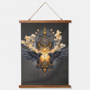 Eternal Witnesses – Clock of Crimson Fate.  Hanging Tapestry