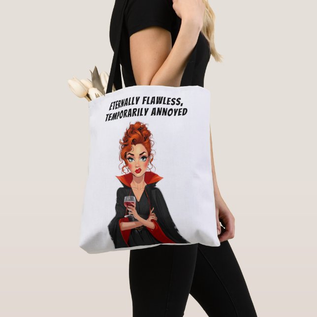 Eternally Flawless Vampire Ms Sass Tote Bag (Close Up)