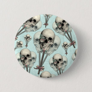 Eternally Sweet lollipop skull. 6 Cm Round Badge