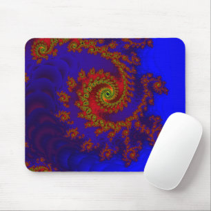 Eternity   Blue and Red Fractal Art Mouse Mat