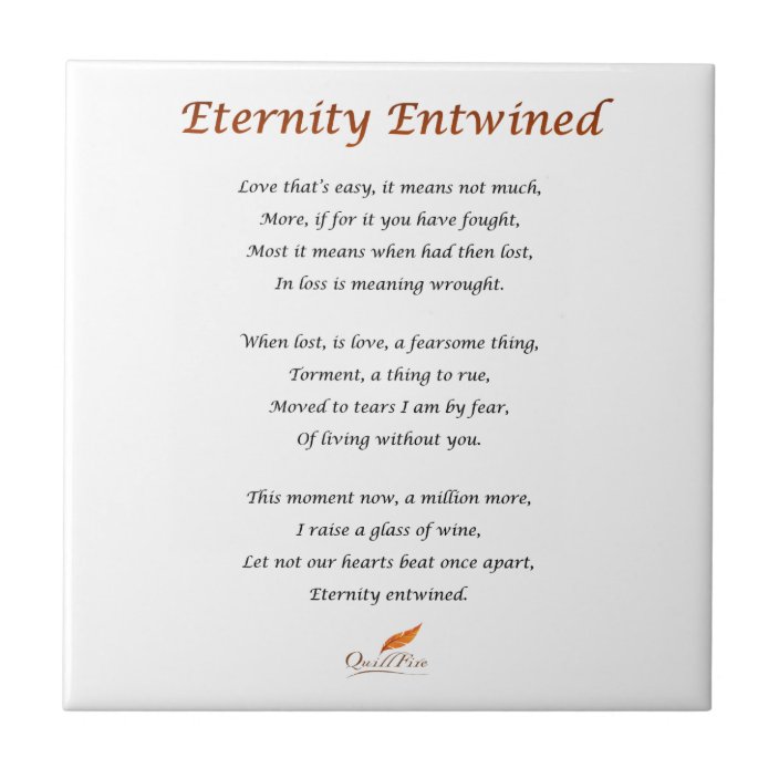 Eternity Entwined Poem Tile | Zazzle.co.uk