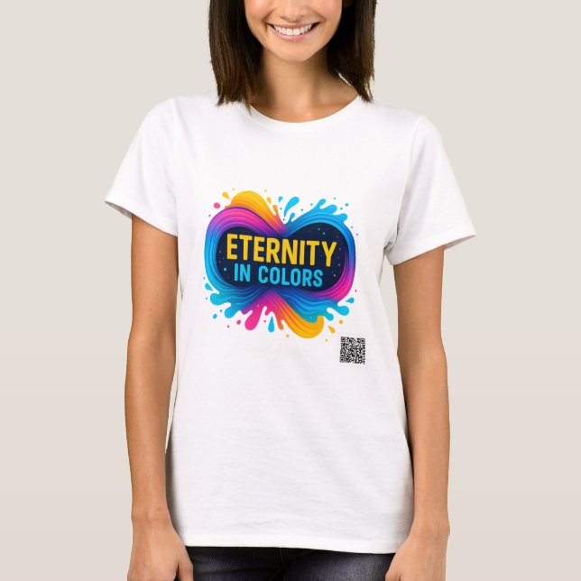 Eternity in Colours Vibrant Infinity Artwork T-Shirt (Front)