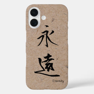 Eternity in Kanji on Japanese Washi Paper iPhone 16 Case