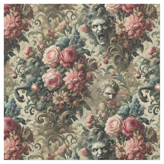 Eternity is Often Enough – Gothic Classic Tile Fabric (Close Up)