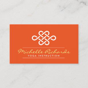 Eternity Knot Yoga Teacher, Life Coach Orange Business Card