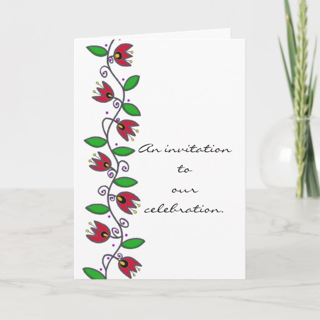 Eternity Vine Wedding Invitation to Personalise (Front)