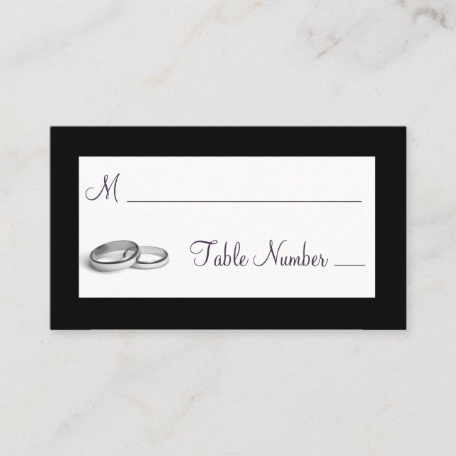 Eternity Wedding Place Cards (black) (Front)