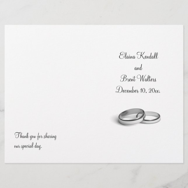 Eternity Wedding Program (Front)