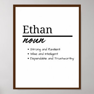 Ethan, Boy Personalised Name Definition Poster