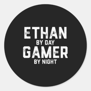 Ethan Gamer Halloween Gaming Costume For Men Named Classic Round Sticker