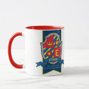 Ethan knight shield red blue name meaning mug