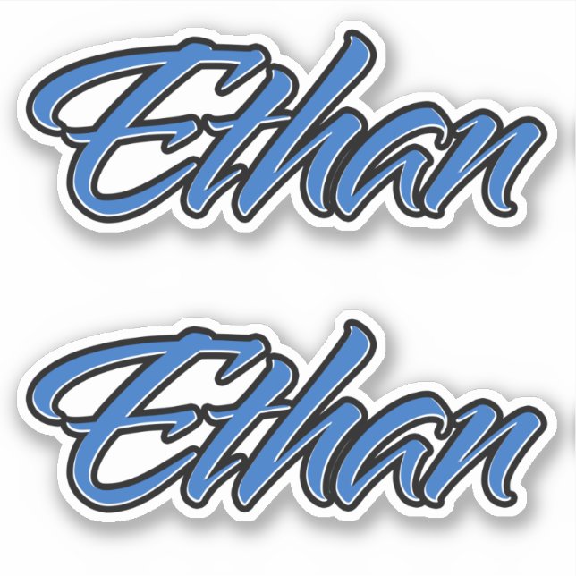 Ethan name blue sticker sticker embroiderset (Front)