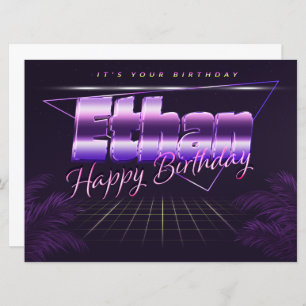 Ethan Name First Name pura retro card Birthday