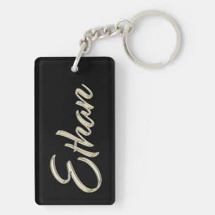 Ethan Name whitegold key trailer Ring