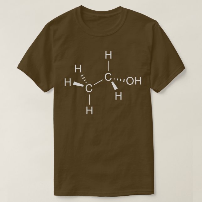 Ethanol Alcohol Molecule  Chemistry White Design  T-Shirt (Design Front)