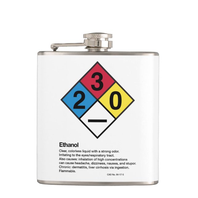 Ethanol HMIS/GHS Safety Label Flask (Front)