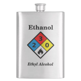 Ethanol MSDS Warning Hip Flask