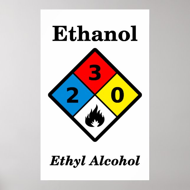 Ethanol MSDS Warning Poster (Front)