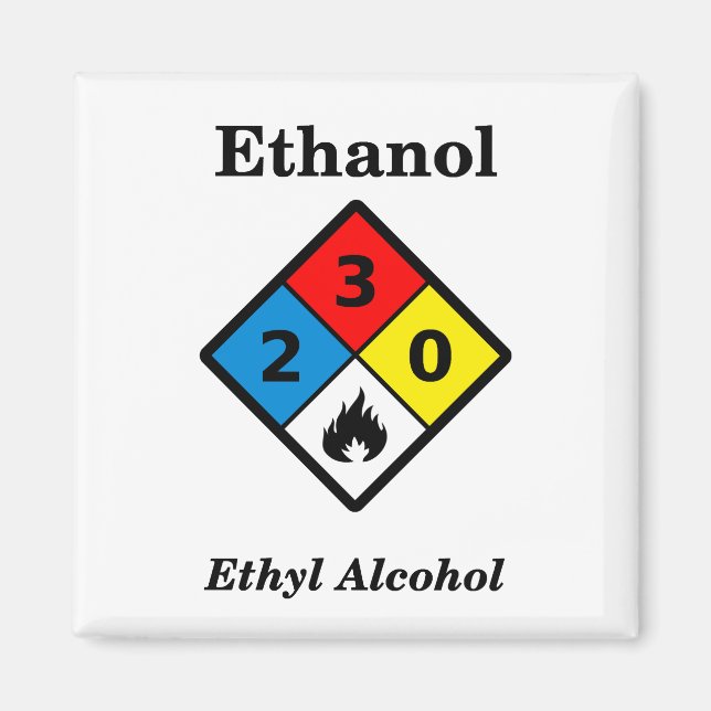 Ethanol MSDS Warning Symbol Magnet (Front)