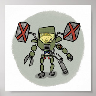 Ethan's Mech Comicbook Style Print