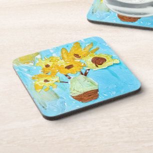 Ethan's VanGogh inspired sunflower  Coaster