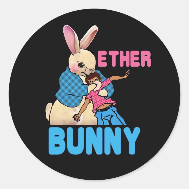 Ether Bunny Criminal Kidnap Boy Horror Easter Day  Classic Round Sticker (Front)