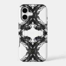 Ethereal Abstract Black on White Fluid Art