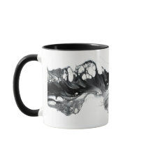 Ethereal Abstract Black on White Fluid Art