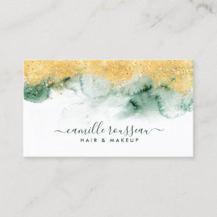 Ethereal Abstract Watercolor Glitter Business Card
