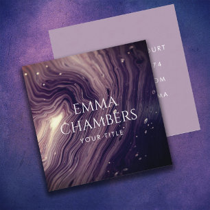 Ethereal Abstract Watercolor Purple Makeup Artist  Square Business Card