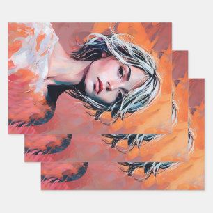 Ethereal Abstract Woman Wrapping Paper Sheets
