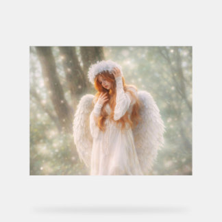 Ethereal Angel in the Forest Acrylic Sign
