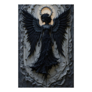 Ethereal Angel Silhouette Poster