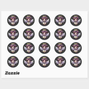 Ethereal Angelic Chibi - angel, halo, flowers Classic Round Sticker