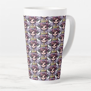Ethereal Angelic Chibi - angel, halo, flowers Latte Mug