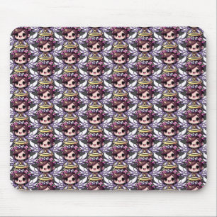 Ethereal Angelic Chibi - angel, halo, flowers Mouse Mat