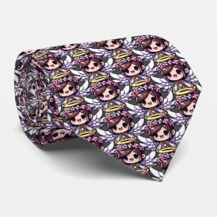 Ethereal Angelic Chibi - angel, halo, flowers Tie