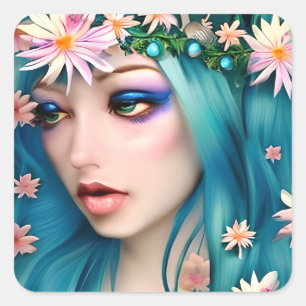 Ethereal Art Beautiful Fairy Square Sticker