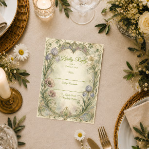 Ethereal Art Nouveau Garden Wedding RSVP Card